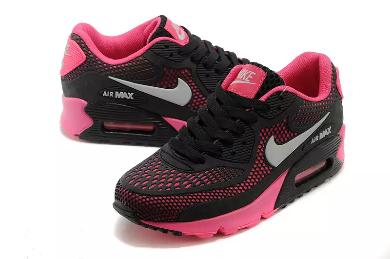 Vente En Gros Et Au Detail 2014 air max 90 nike chaussures femmes destock noir rouge w